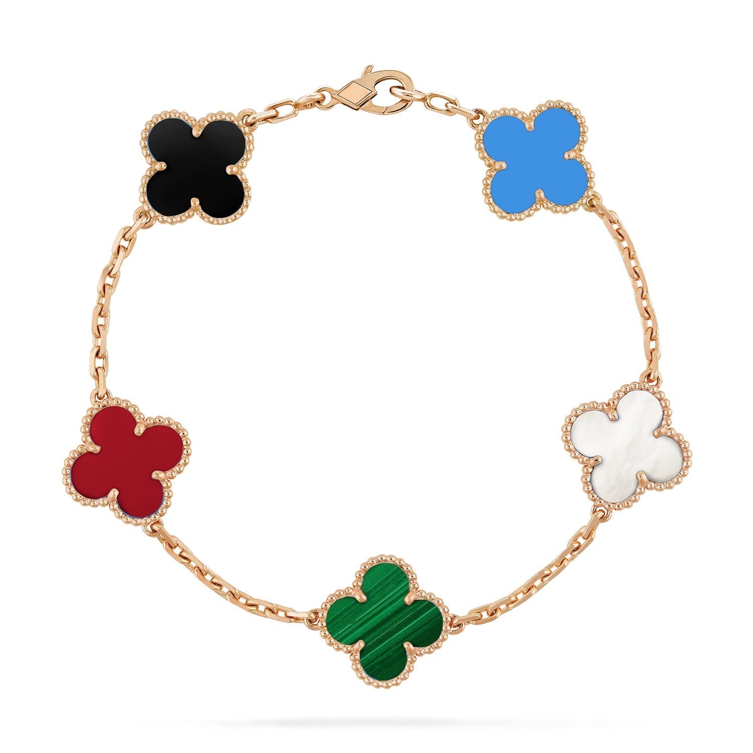 [Glow Jewelry]CLOVER 5 MOTIFS MULTICOLOR BRACELET