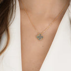 ¡®Glow¡¯CLOVER 15MM  GRAY MOTHER OF PEARL NECKLACE