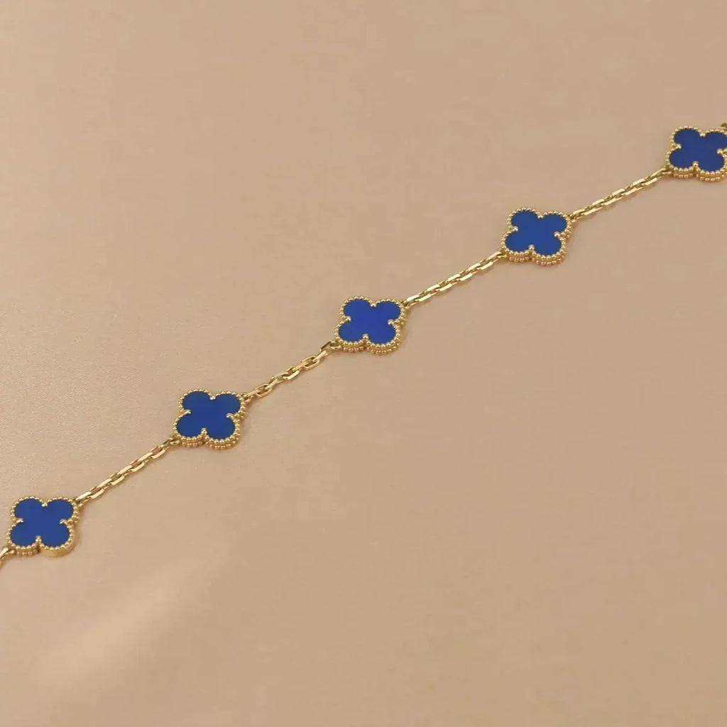 [Glow Jewelry] CLOVER 5 MOTIF BLUE AGATE BRACELET COLLECTION
