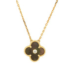 ¡®Glow¡¯CLOVER 15MM DIAMOND AND MOTHER-OF-GREY NECKLACE