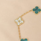 [Glow]New  CLOVER 5 MOTIF MALACHITE BRACELET COLLECTION
