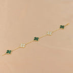 [Glow Jewelry] CLOVER 5 MOTIF MALACHITE BRACELET COLLECTION