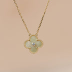 ¡®Glow¡¯CLOVER 15MM DIAMOND GOLD MOTHER OF PEARL NECKLACE