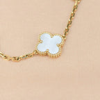 [Glow Jewelry]CLOVER WHITE PEARL MOP 5 MOTIF BRACELET COLLECTION