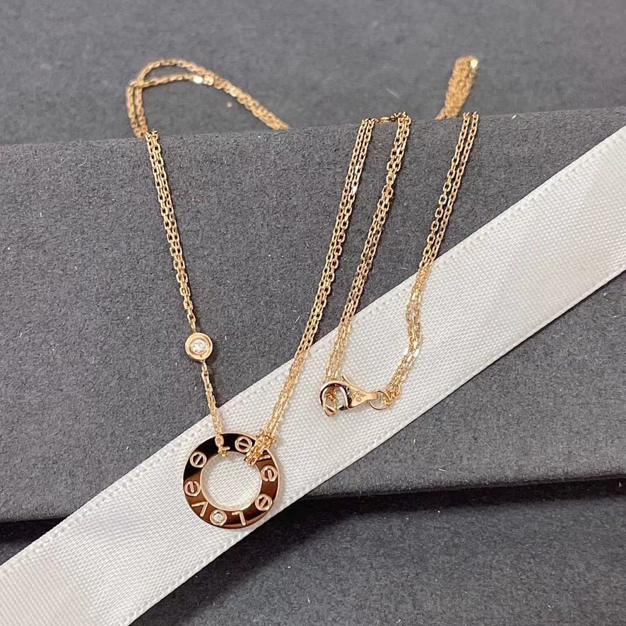 GlowLOVE NECKLACE 16MM 2 DIAMONDS