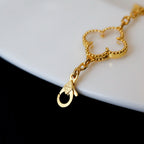 [Glow Jewelry]CLOVER 5 MOTIF ROCK CRYSTAL BRACELET