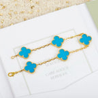 [Glow Jewelry] CLOVER 5 MOTIF TURQUOISE BRACELET COLLECTION