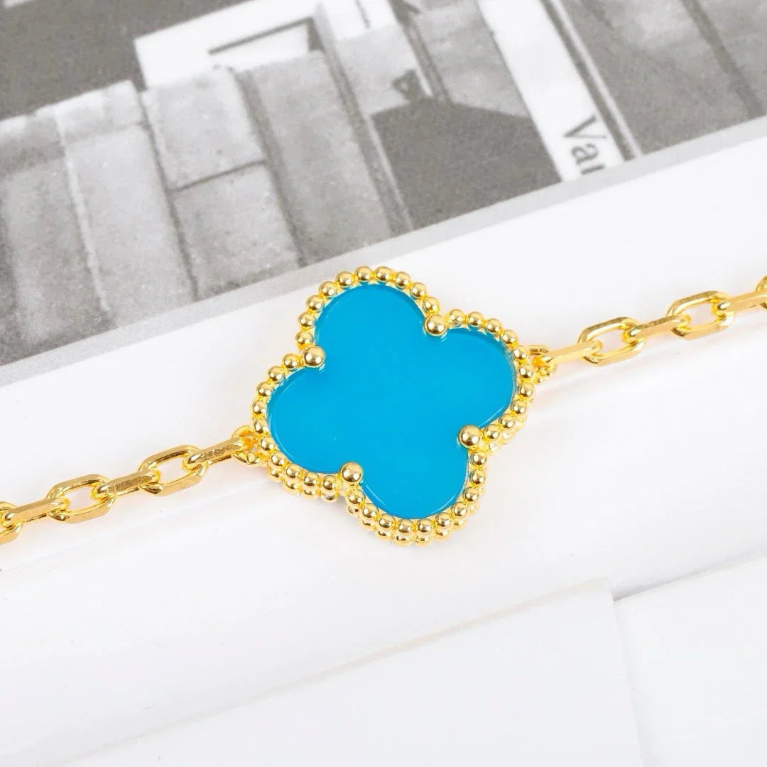 [Glow Jewelry] CLOVER 5 MOTIF TURQUOISE BRACELET COLLECTION