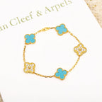 [Glow Jewelry] CLOVER 5 MOTIF TURQUOISE BRACELET COLLECTION