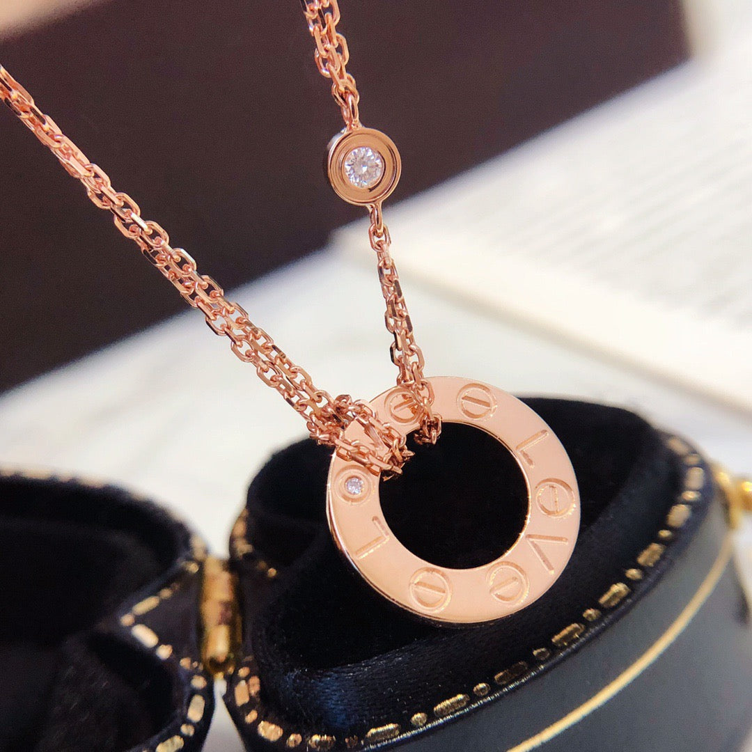 GlowLOVE NECKLACE 16MM 2 DIAMONDS
