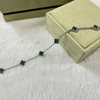 [¡®Glow¡¯]CLOVER 6 MOTIF MALACHITE BRACELET
