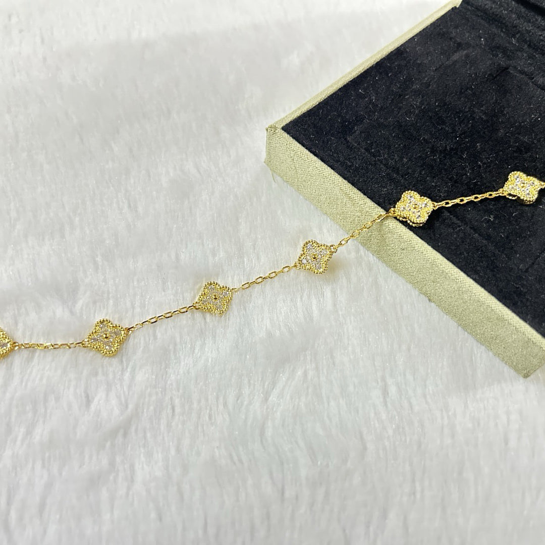 [Glow Jewelry]CLOVER 6 MOTIF DIAMOND BRACELET