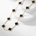 ¡®Glow¡¯CLOVER 10 MOTIFS ONYX NECKLACE