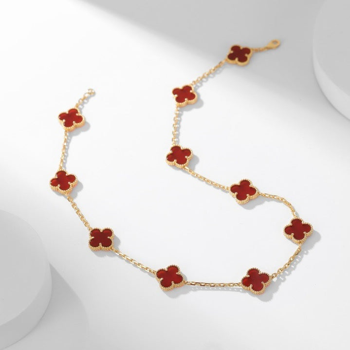 ¡®Glow¡¯CLOVER 10 MOTIFS CARNELIAN NECKLACE