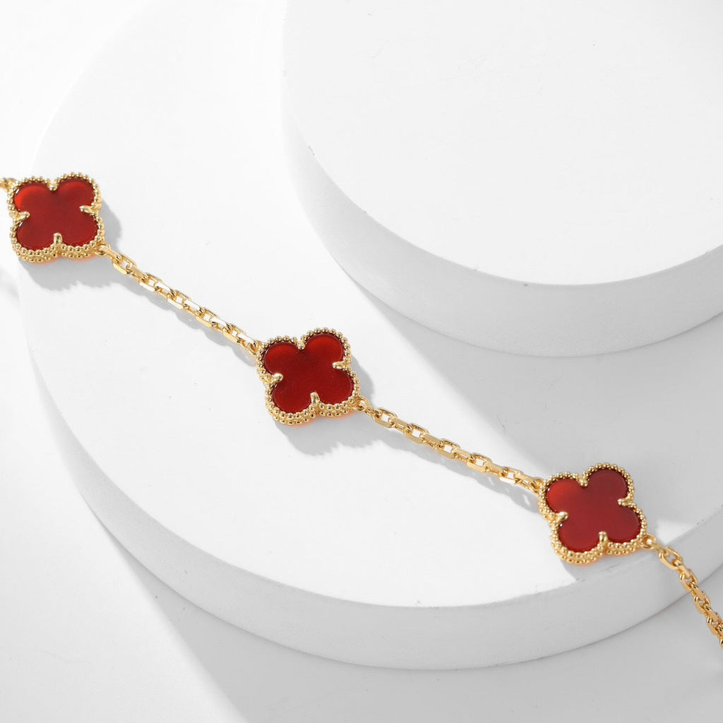 ¡®Glow¡¯CLOVER 10 MOTIFS CARNELIAN NECKLACE