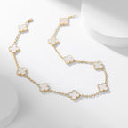 ¡®Glow¡¯CLOVER 10 MOTIFS WHITE MOTHER OF PEARL NECKLACE