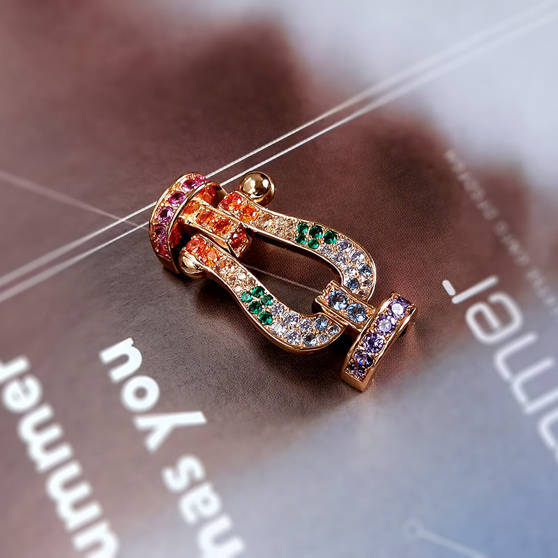 GlowFORCE LARGE HORSESHOE  COLORED DIAMOND BRACELET ROSE GOLD