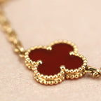 [Glow Jewelry] CLOVER 5 MOTIF RED CORNELIAN BRACELET COLLECTION