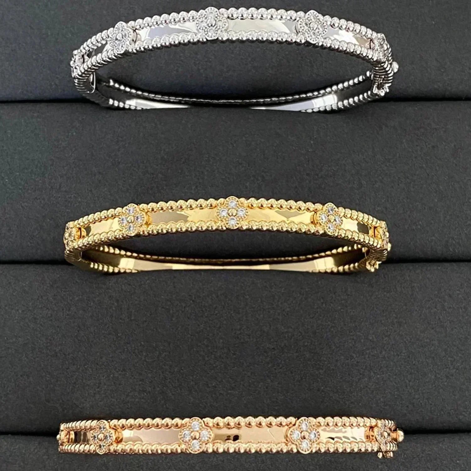 ¡®Glow¡¯CLOVER BRACELET 4MM DIAMONDS