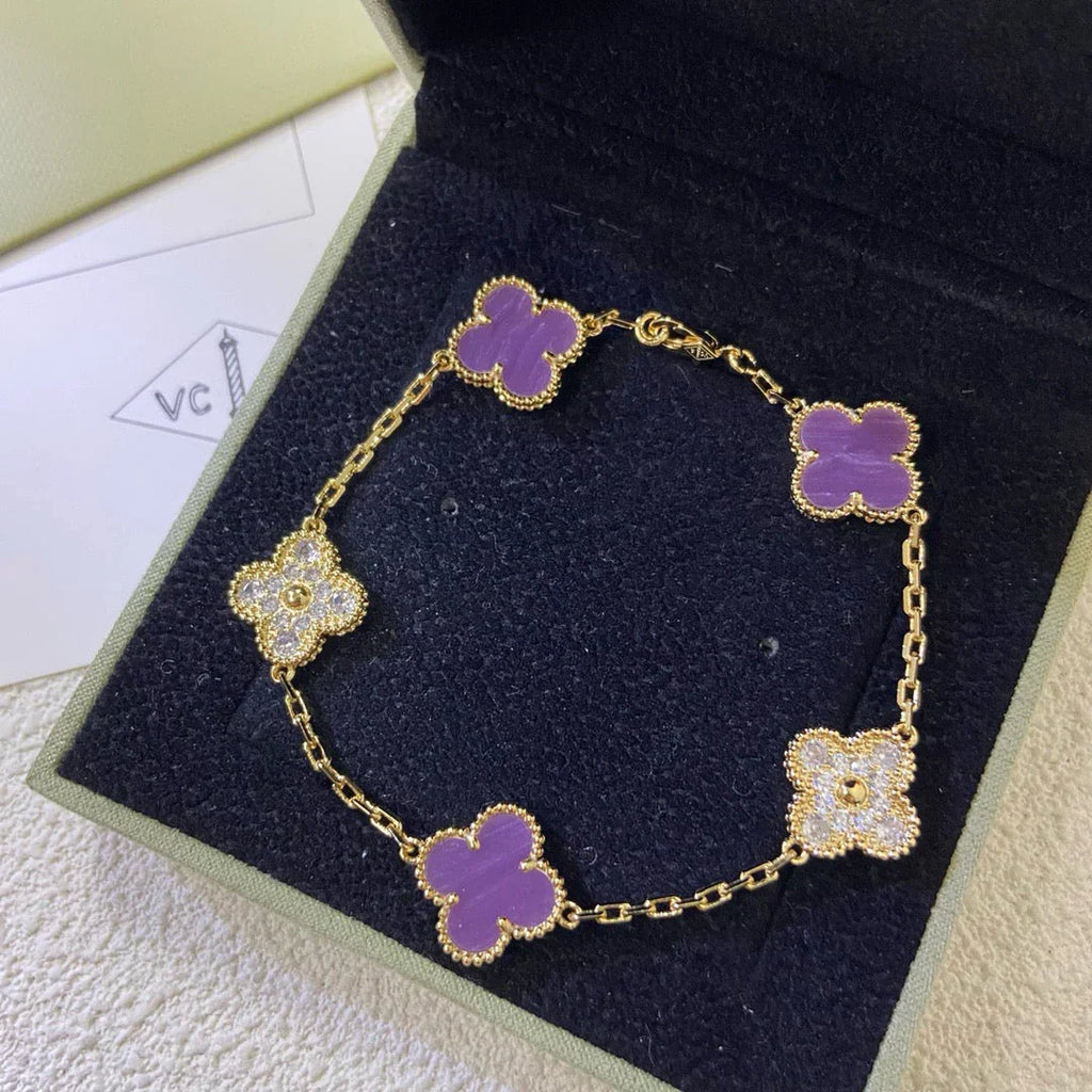 [Glow]New  CLOVER 5 MOTIF VIOLET BRACELET COLLECTION