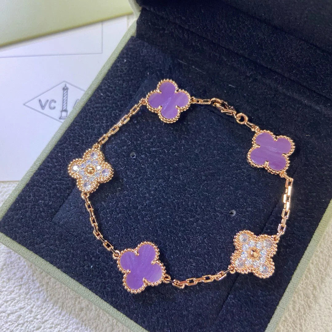 [Glow Jewelry] CLOVER 5 MOTIF VIOLET BRACELET COLLECTION