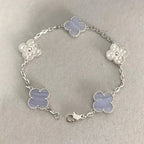 [Glow Jewelry] CLOVER 5 MOTIF PURPLE CHALCEDONY BRACELET COLLECTION