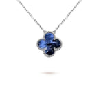 ¡®Glow¡¯CLOVER 15MM PIETERSITE NECKLACE SILVER