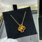 ¡®Glow¡¯CLOVER 15MM DIAMOND AND YELLOW TIGER'S EYE AGATE necklace