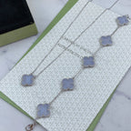 [Glow Jewelry] CLOVER 5 MOTIF PURPLE CHALCEDONY BRACELET COLLECTION