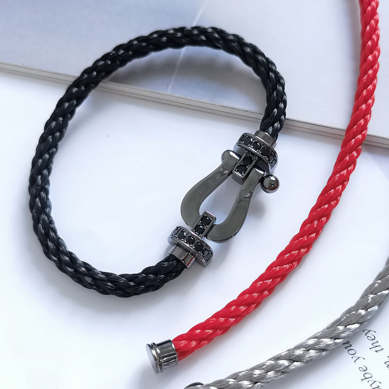 GlowFORCE LARGE SERIES HORSESHOE BLACK SAMURAI BRACELET