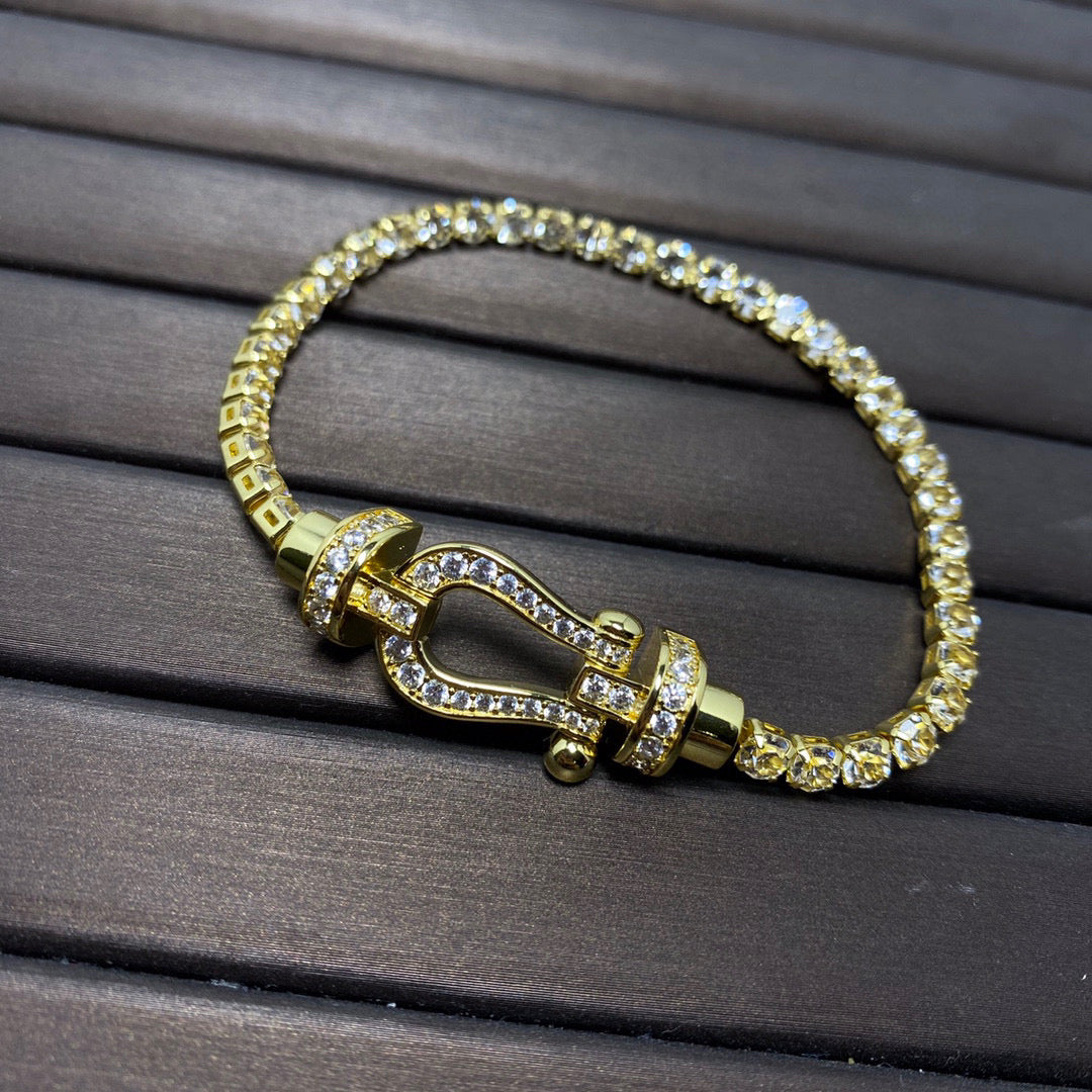GlowFORCE  LARGE HORSESHOE FULL DIAMOND TENNIS BRACELET