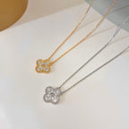 ¡®Glow¡¯CLOVER 15MM DIAMOND SINGLE FLOWER NECKLACE