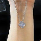 ¡®Glow¡¯CLOVER 15MM BLUE CHALCEDONY NECKLACE SILVER
