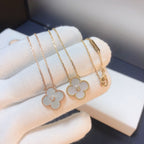 ¡®Glow¡¯CLOVER 15MM DIAMOND WHITE FRITILLARIA NECKLACE