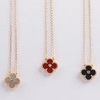 ¡®Glow¡¯CLOVER 15MM DIAMOND CARNELIAN NECKLACE