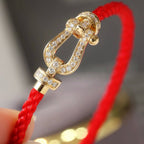 GlowFORCE LARGE HORSESHOE FULL DIAMOND BRACELET ROSE GOLD