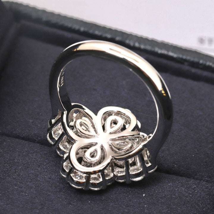 GlowLOOP RING FULL MOTIF DIAMOND 16MM SILVE