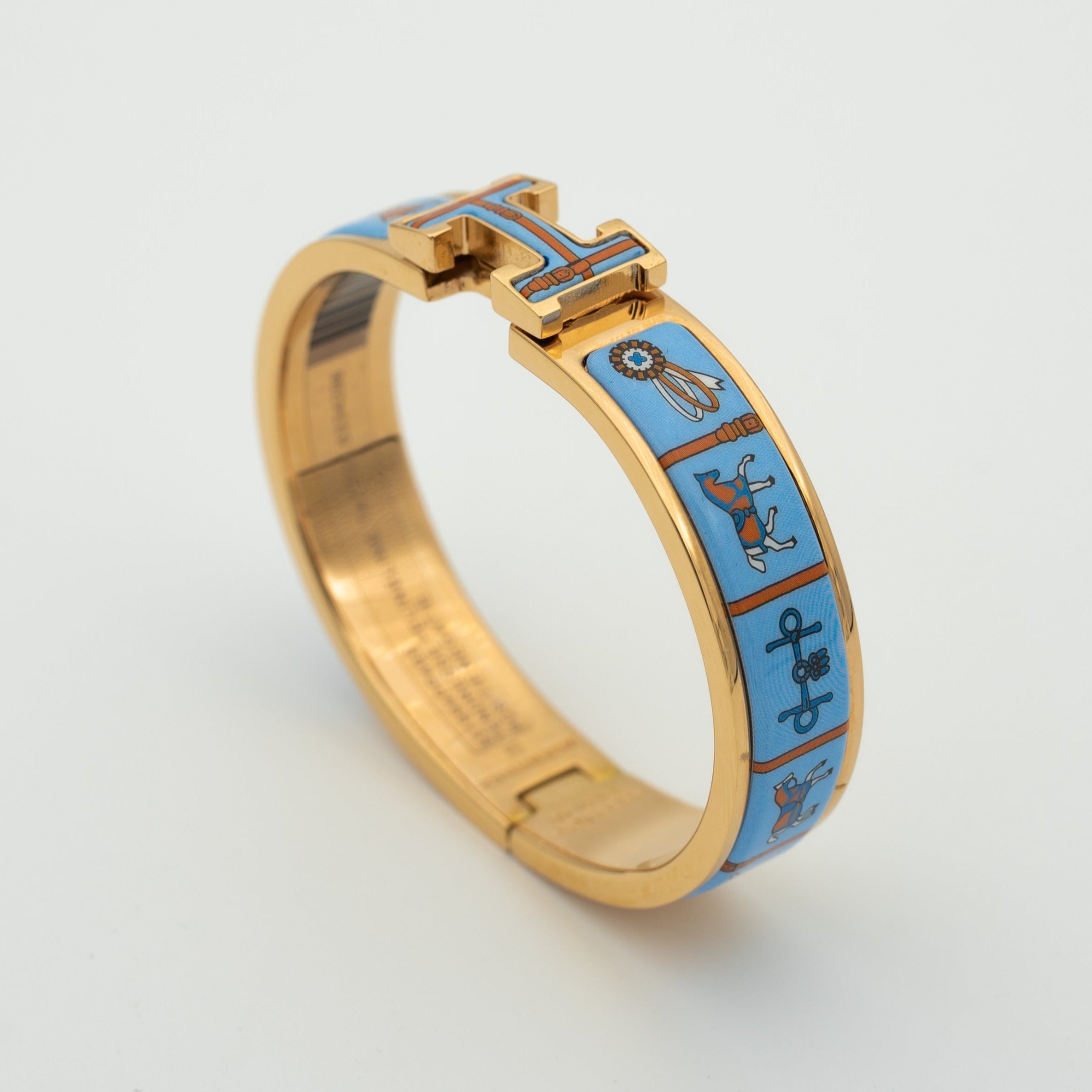 GlowH PINK GOLD BRACELET BLUE CERAMIC