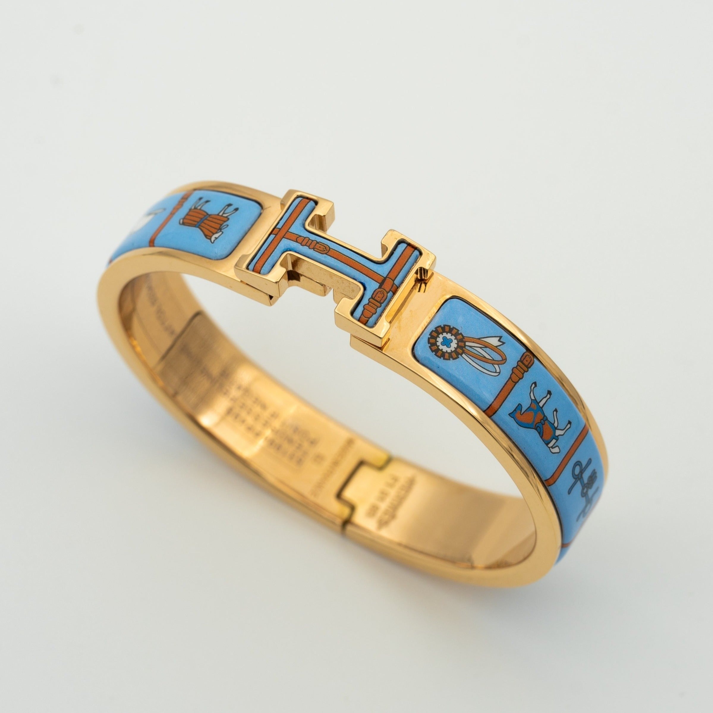 GlowH PINK GOLD BRACELET BLUE CERAMIC