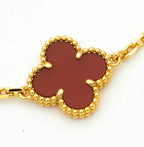 [Glow Jewelry] CLOVER 5 MOTIF RED CORNELIAN BRACELET COLLECTION
