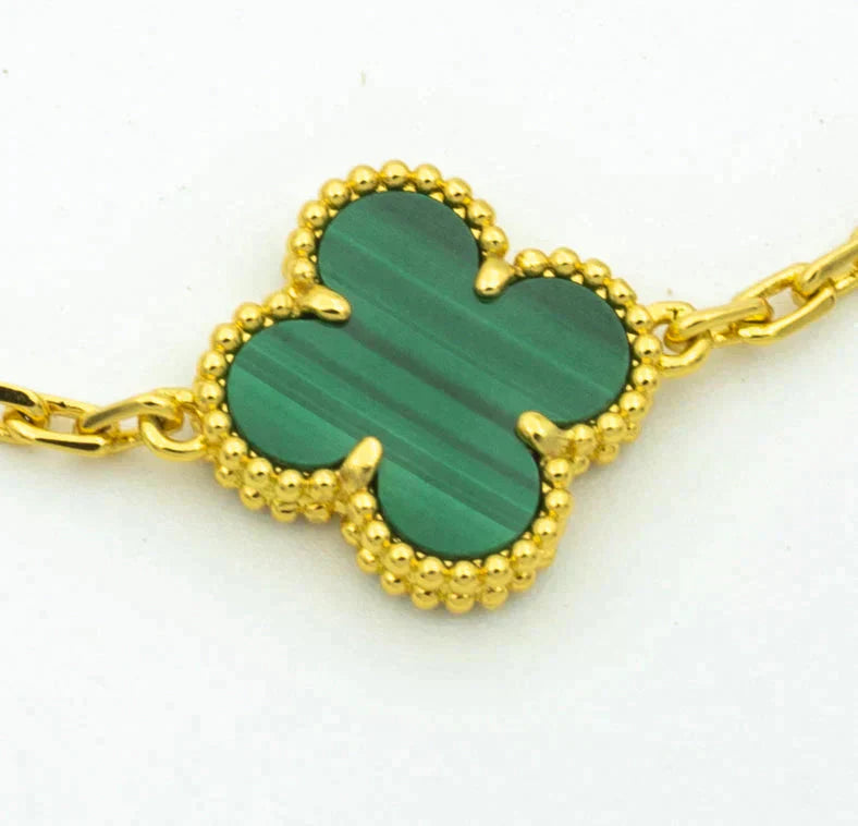 [Glow]New  CLOVER 5 MOTIF MALACHITE BRACELET COLLECTION