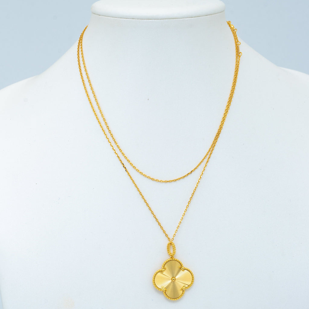¡®Glow¡¯CLOVER 25MM PEDANT NECKLACE GOLD