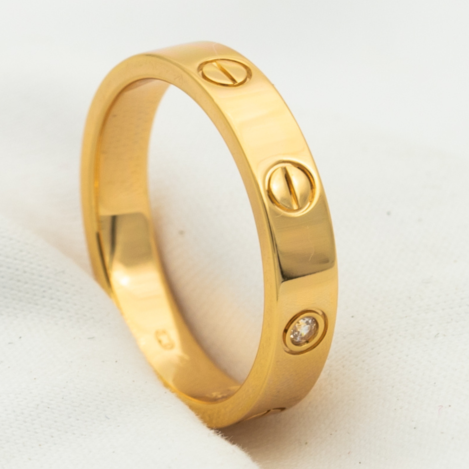 GlowLOVE RING 4MM 1 DIAMOND PINK GOLD