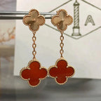 ¡®Glow¡¯CLOVER 2 MOTIF  LASER CARNELIAN EARRINGS