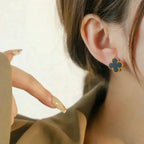 ¡®Glow¡¯CLOVER MEDIUM 1 MOTIFS  ONYX STUD EARRINGS