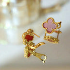 ¡®Glow¡¯CLOVER MEDIUM 1 MOTIFS CARNELIAN  EARRINGS