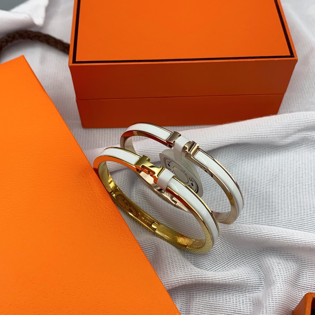 GlowCLASSIC HM CLIC WHITE 8MM ENAMEL BRACELET