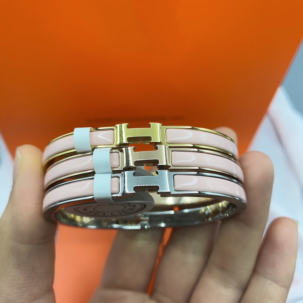 GlowCLASSIC HM CLIC  PINK 8MM ENAMEL BRACELET