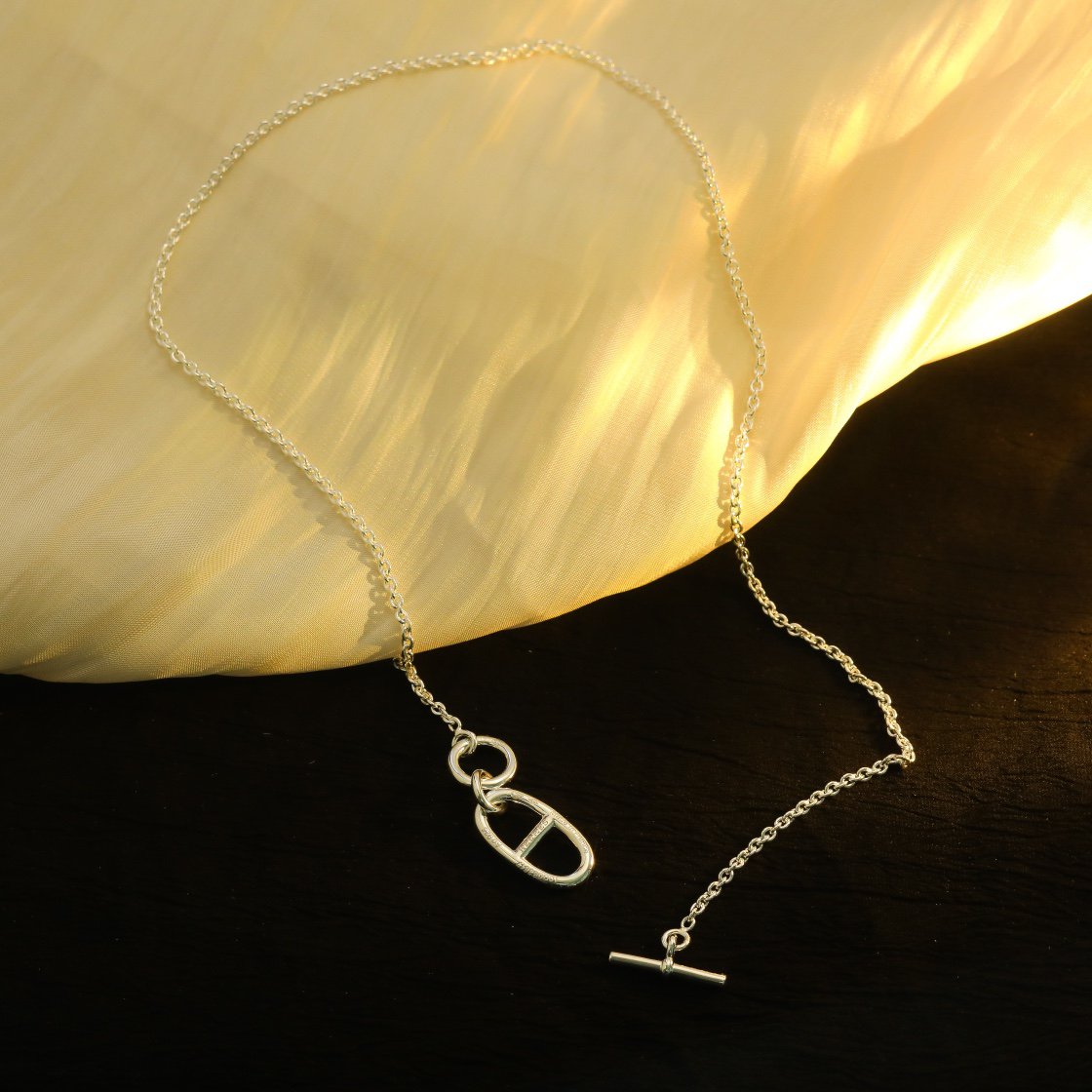 GlowHM CHAINE D'ANCRE PENDANT NECKLACE STERLING SILVER