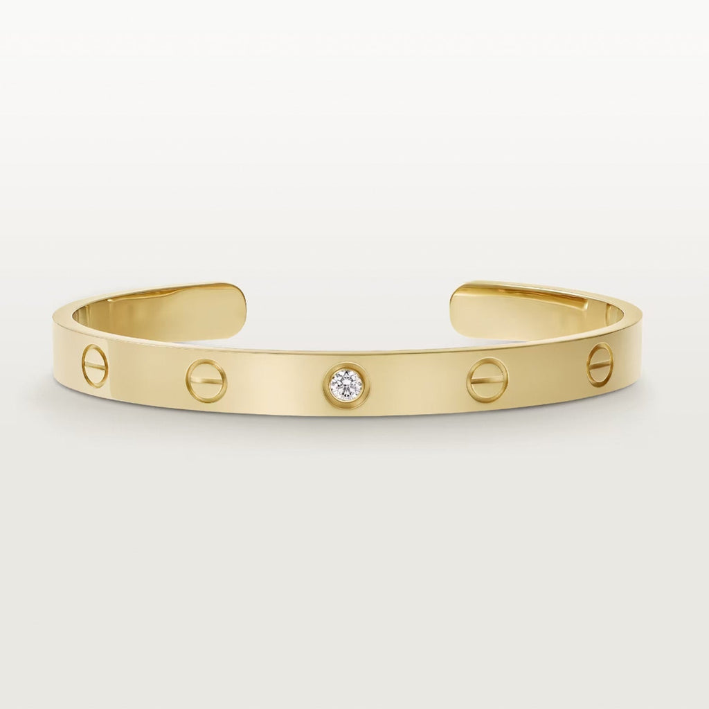 GlowLOVE BRACELET 6.1MM 1 DIAMOND OPEN CUFF